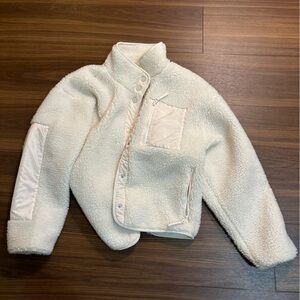 Fabletics white sherpa jacket